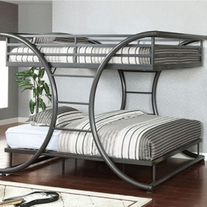 M Bunkbed 041 - Finish: Gun Metal<br>Upper Bed Clearance: 37H<br>Dimensions: 82