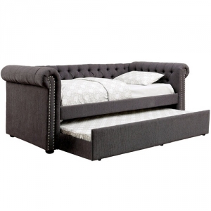 Item # A0018WD - Transitional Style<Br><br>Button Tufted<br><br>Nailhead Trim<br><br>Curved Arms<Br><Br>Solid Wood Framework Wrapped Tightly W/ Warm Linen Fabric<br><Br>