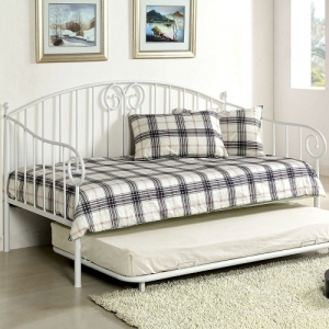Item # 015MDB Metal Daybed in White - Transitional Style<br><br>Metal Daybed<br><br>Link Spring Included<br><br>