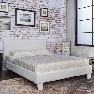 Full Bed 179 - Contemporary Style <br><Br>Padded Leatherette Platform Bed<br><br>English Style Headboard<br><Br>European Style Slat Kit<br><Br>