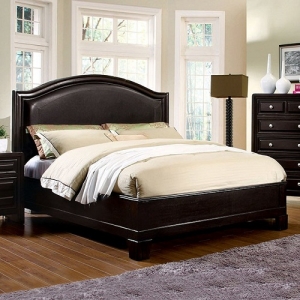 Item # 045Q Queen Bed - Transitional Style<br><br>Platform Bed<br><br>Padded Leatherette H/B<br><br>Slat Kit Included