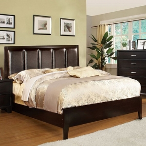 Item # 032Q Tufted Leatherette Queen Bed