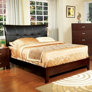 Item # 052Q Queen Bed w/ Flared Tufted Headboard