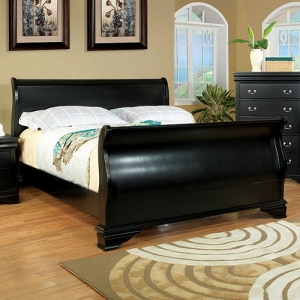 Item # 067Q Queen Bed - Transitional Style<br><br>Sleigh Bed<br><br>Bracket Feet