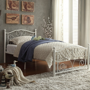 Item # A0002MB - Twin Metal Bed<br>Available in Full Size<br>Finish: White<br>Dimensions: 42 x 79 x 40H
