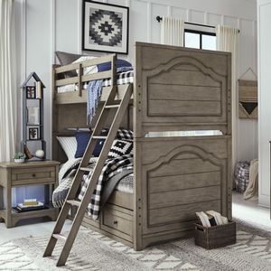 Item # A0014TT - Finish: Old Crate Brown<br><br>Available in Twin/Full Bunk Bed<br><br>Dimensions: 80W x 67D x 71H