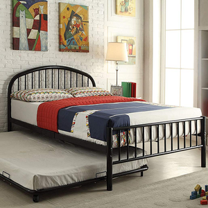 Item # A0016MB - Twin Iron Bed<br>Available in Full Size<br>Finish: Black<br>Available in White, Blue & Silver Finish<br>Dimensions: 79 x 39 x 33H