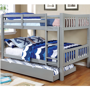 FF Bunkbed 014 - Finish: Gray<br>Available in White & Dark Walnut<br>Available in Twin/Twin Bunk Bed<br>Dimensions: 81 3/8