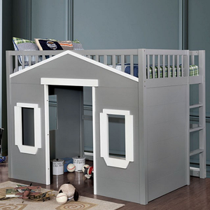 Item # A0026TH - Finish: Gray<br>Available in Twin Size & Full Size Loft Bed<br>Dimensions: 79 7/8