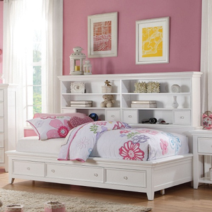 Captains Bed 003 - Finish: White<br><br>Available in Full Size<br><br>Dimensions: 79 L X 54 W X 54 H