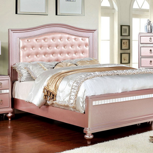 Item # 089Q Queen Bed - Finish: Rose Gold<br><br>Available in Silver finish<br><br>Dimensions: 82 3/4
