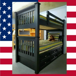 Item # US0003 Hills Twin over Twin Bunk Bed - Made in USA<br><br>Durable & Super Strong<br><br>Available in 33 Different Color<br><br>Made to order<br><br>Modifications are available<br><br>Sizes Available: Twin/Full/Queen