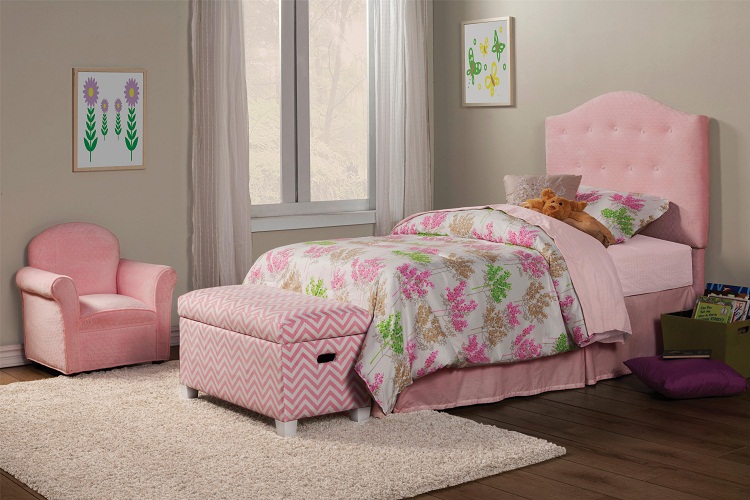 Item # 113HB Twin Button Tufted Upholstered Headboard in Pink