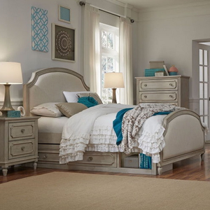 Item # 001Q Upholstered Panel Queen Bed - Finish: Vintage Taupe<br><br>Available in Full & Twin Sizes<br><br>Dimensions: 64W x 87D x 56H