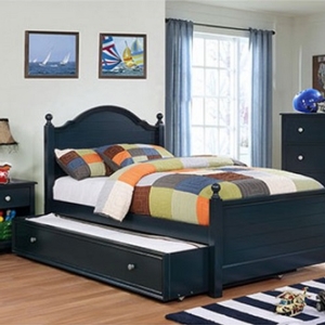 Item # 001TR Trundle Bed Blue - Finish: Blue<br><br>Available in Cherry & Gray<br><br>Dimensions: 75 1/8