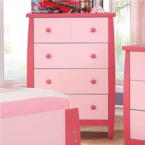 Item # 002CH Pink 4 Drawer Two Tone Chest - Color/Finish: Pink<br><br>Dimensions: 29