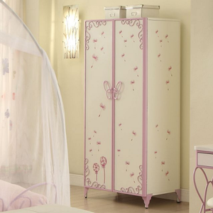 Item # 003AM Butterfly Armoire - Finish: White/Light Purple<br><br>Dimensions: 32