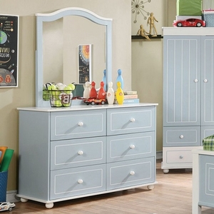 Item # 004DR Cottage Style 6 Drawer Dresser - Finish: Blue/White<br><br>Dimensions: 44
