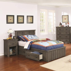 Item # 005HB Twin Panel Headboard - Finish: Gunsmoke<br><br>Available in Full Size<br><br>Optional Conversion to Twin Corner Bed w/ Corner Cabinet<br><br>Dimensions: 42W x 2.25D x 41