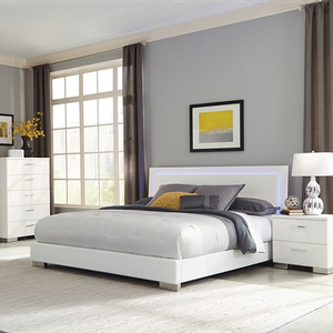 Item # 008FB - Finish: Glossy White<br><br>Available in Twin Size<br><br>Dimensions: 58.75W x 82D x 48.50H