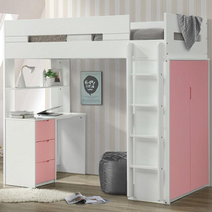 Item # A0006LB - Finish: Pink / White<br>Available in Gray/White, Teal/White & Oak/White Finish<br>Dimensions: 78
