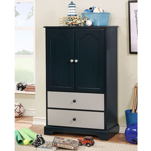 Item # 013AM Armoire w/ 2 Drawers in Blue - Finish: Blue<br><br>Available in Cherry & Gray<br><br>
