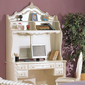 Item # 035HC Pearl White Hutch - Finish: Pearl White w/ Gold Brush Accent<br><br>Dresser Sold Separately<br><br>Dimensions: 47