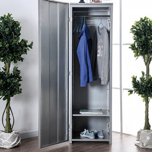Item # 042AM Locker - Finish: Hand-brushed Silver<br><br>Dimensions: 20 1/4