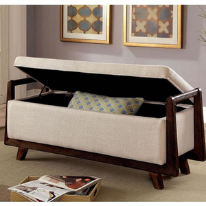 Item # 004SB Storage Bench - Finish: Beige<br><br>Available in Grey & Light Grey Finish<br><br>Dimensions: 47 7/8W X 18D X 19 7/8H<br><br>SEAT DP: 18”, SEAT HT: 17 3/4”