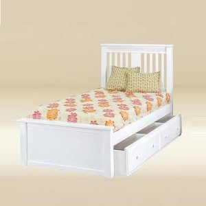 Item # 0511 Boston Full Bed in White - *Underneath Storage Sold Separately*