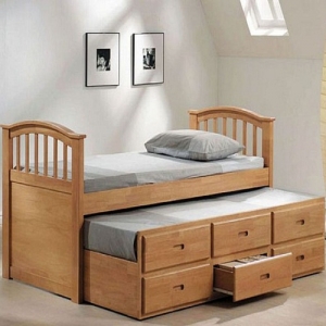 Item # A0007CPT - Twin Captains Bed<br>Available in Full Size<br>Finish: Maple<br>Dimensions: 39