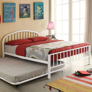 Item # A0003MB - Full Metal Bed<br>Available in Twin Size<br>Finish: White<br>Available in Blue & Silver Finish<br>Dimensions: 79 x 39 x 33H