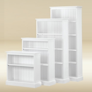 Item # 140BC Bookcase with Bead Board - White Finish