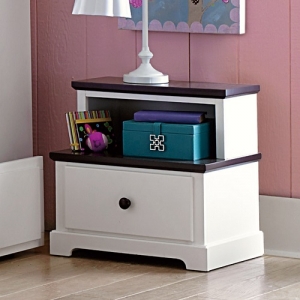 Item # A0018NS - Step styled nightstand features dark espresso hardware and case tops.<br><br>