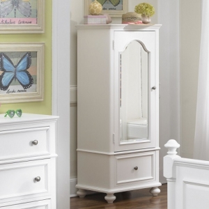 Item # 007AM Wardrobe - Offers a full length mirror, a storage drawer, and a sliding side garment hook.<br><br>Inside you’ll find 2 adjustable shelves, 1 fixed shelf, a vertical divider and a jewelry drawer<br><br>