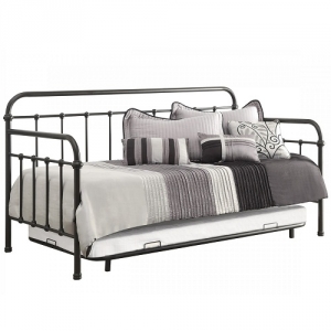 Item # 002MDB Daybed with Trundle and Metal Frame - Finish: Dark Bronze<br><br>Dimensions: 81W x 41.75D x 43.25H