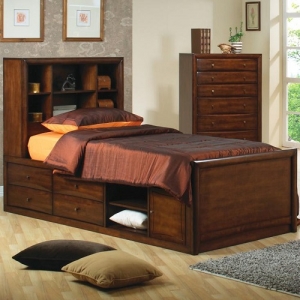 Item # A0004CPT - Finish: Warm brown<br>Available in Full size bed<br>Dimensions: 41.25L x 88.25D x 50H