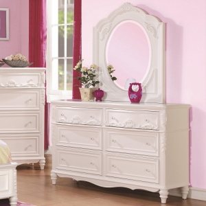 Item # 014DR Decorative 6 Drawer Dresser & Mirror Set