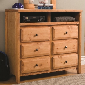 Item # 001MCH Media Dresser - Case pieces have metal on metal glides and simple knob hardware<br><br>Solid pine construction for durability