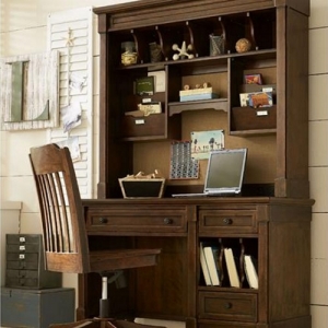 Item # 172HC Desk Hutch - Four cubbies. Six open areas with removable dividers. Outlet, lighted.<br><br>
