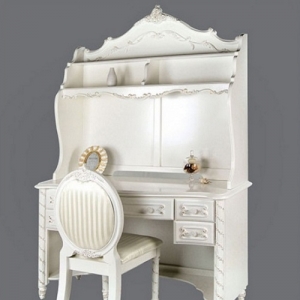 Item # 022HC Pearl White Hutch - Finish: Pearl White w/ Gold Accents<br><br>Desk Sold Separately<br><br>Dimensions: 47 1/4