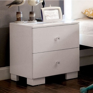 Item # A0043NS - White Nightstand with Metal Glides<br><br>