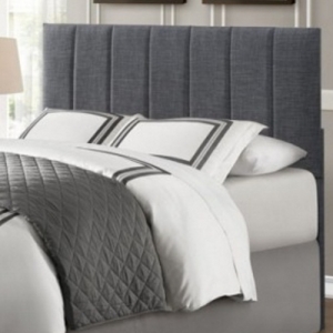 Item # 115HB Headboard - Queen/Full Headboard<br><br>Grey fabric with vertical channel seaming<br><br>