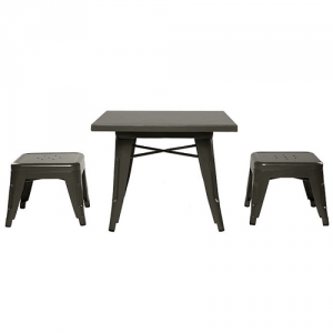 Item # 005KTCH Table & Chairs Set - Easy to wipe down post-play<br><br>Backless stools support good play posture<br><Br>Stool stack for easy storage<br><Br><b>Best for 2.5 - 6 year olds</b><br><Br>Flared legs for anti-tip safety<br><br>Lead and phthalate safe with non-toxic

