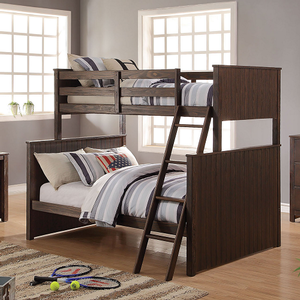 Item # A0007TF - Finish: Antique Charcoal Brown<br><br>Available in Twin/Twin Bunk Bed<br><br>Bunkie Board Not Required<br><br>Dimensions: 80