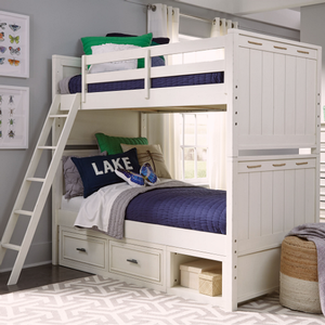 Item # A0003TF - Finish: Pebble White<br><br>Trundle/Storage unit sold separately<br><br>Dimensions: 