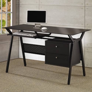 Item # 087D Computer Desk - Desk features a keyboard drawer and two storage drawers<br><Br>
