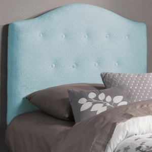 Item # 114HB Twin Button Tufted Upholstered Headboard - This button tufted headboard is wrapped in a soft blue fabric<br><br>