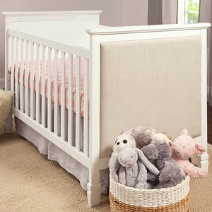 Item # 205CRB - Finish: White w/ Oatmeal Fabric<br>Assembled Dimensions: 54.875 x 30.875 x 40<br>Assembled Weight: 53 lbs